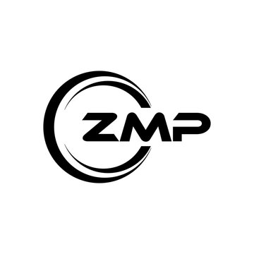 ZMP letter logo design with white background in illustrator, cube logo, vector logo, modern alphabet font overlap style. calligraphy designs for logo, Poster, Invitation, etc.
