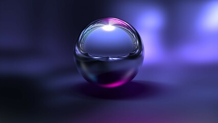 glass sphere on black background