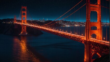 golden gate bridge on the night