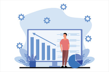 Obraz premium Business Management Flat Design Illustration