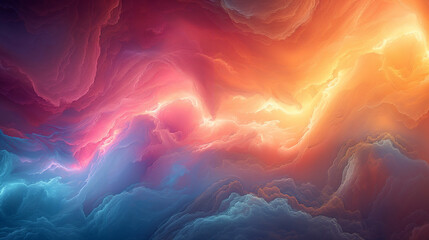 Spectral Clouds. Escape to Reality series. Arrangement of surreal sunset sunrise colors and...