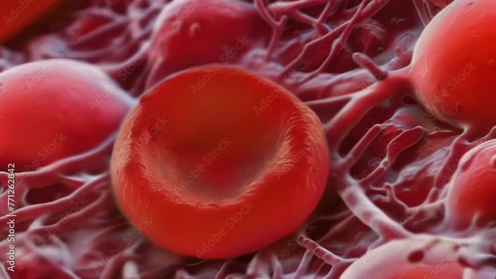 Poster a closeup image of a platelet a tiny discshaped cell involved in the clotting process to prevent exc