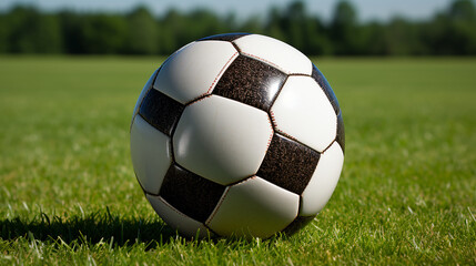 Obraz premium Soccer ball on green grass