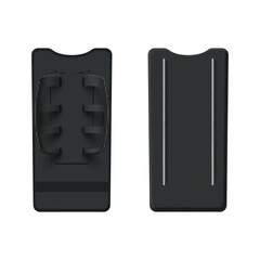 Sports skeleton two-strip sled for ice riding top and back view set realistic vector illustration