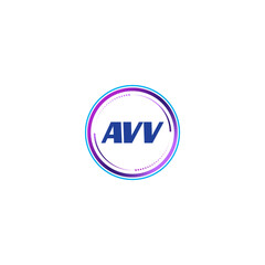 AVV creative initial letter flat monogram logo design with White background.Vector logo modern alphabet gradient color frame style.