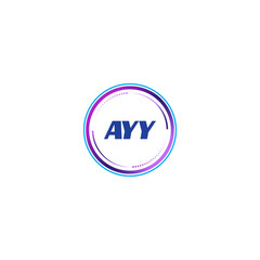 AYY creative initial letter flat monogram logo design with White background.Vector logo modern alphabet gradient color frame style.