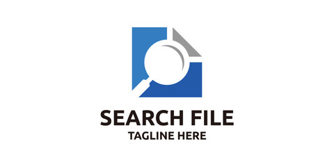 creative logo design data search, file, magnifying glass, search, logo design template, symbol, icon, vector, creative idea.
