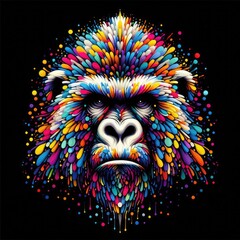 Isolated Colorful Ape on a Clear PNG Canvas, Generative AI