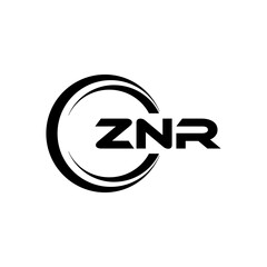 ZNR letter logo design with white background in illustrator, cube logo, vector logo, modern alphabet font overlap style. calligraphy designs for logo, Poster, Invitation, etc.