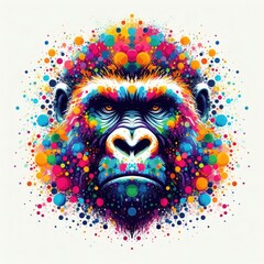 Isolated Colorful Ape on a Clear PNG Canvas, Generative AI