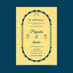 Indian wedding card ethnic style template design