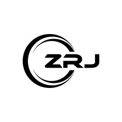 ZRJ letter logo design with white background in illustrator, cube logo, vector logo, modern alphabet font overlap style. calligraphy designs for logo, Poster, Invitation, etc.