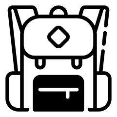 School Bag Simple Line Icon Logo Symbol