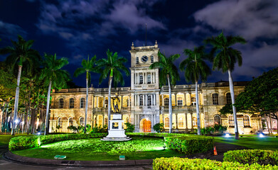 Hawaii State Supreme Court in Honolulu, Oahu, United States at night