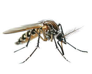 Mosquito closeup on transparent background