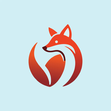 minimalist creative fox Animal Modern Simple Design Concept logo. colorfull