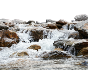 Water flowing over rocks