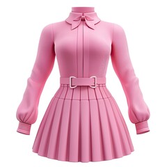 3d pink woman clothes icon illustration isolated on white background 