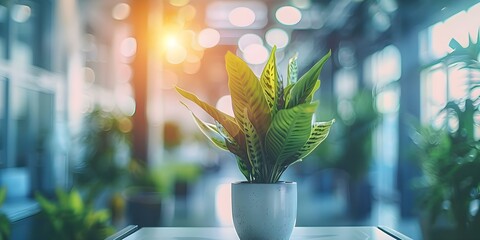 Enhancing Sustainability, Productivity, and Employee Wellbeing in a Corporate Environment through Green Plants. Concept Environment, Sustainability, Productivity, Employee Wellbeing, Green Plants