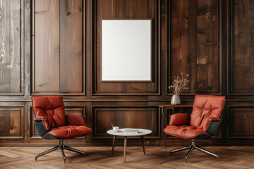 Office design French Office armchair with a desk near paneling wall in Zen Spaces.