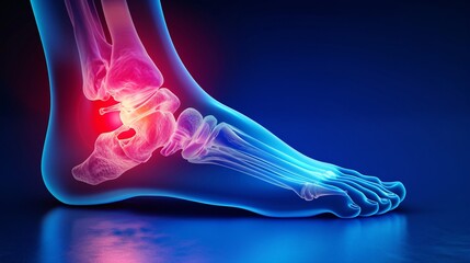joint diseases, hallux valgus, plantar fasciitis, heel spur. Depicts a woman's leg in pain, emphasizing foot health issues - obrazy, fototapety, plakaty