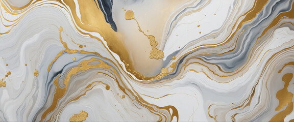 Abstract marble texture with gold splashes, luxury background, Natural luxury abstract fluid art watercolor in alcohol ink technique,   colorful background - obrazy, fototapety, plakaty