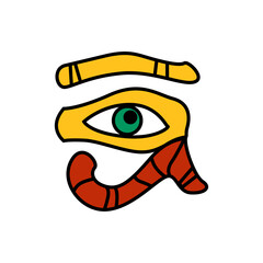 Egyptian Eye Icon. Cartoon Eye of Horus