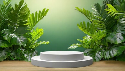 Organic Elegance: 3D Podium Enhanced with Plants for Product Display
