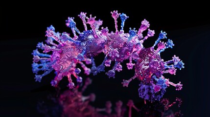 An illustration of AAV (Adeno-associated virus) in 3D.