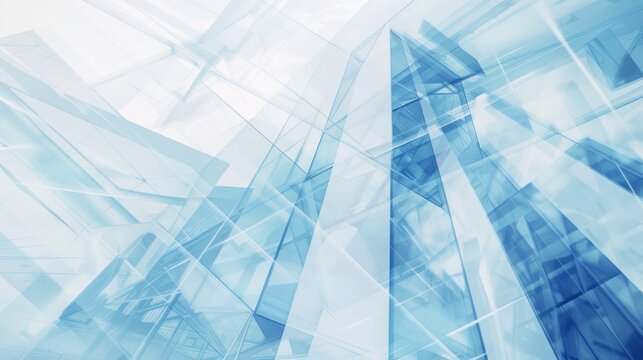 abstract background with blue glass in an office building