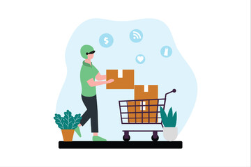 E Commerce Flat Illustration Design