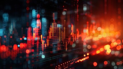 Obraz premium market and trading digital graph background