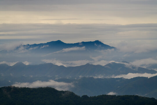 The Rolling hills of Mizoram: beautiful hills landscape in a overcast day