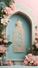 islamic background with floral ornaments and decorations