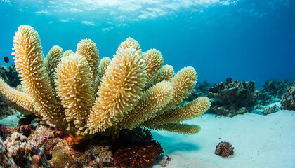 Fototapeta na wymiar coral polyps on the ocean floor