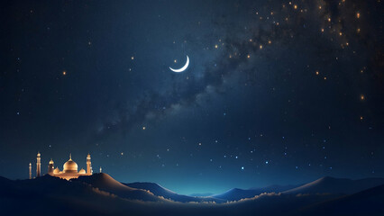Naklejka premium a serene and peaceful ramadan background