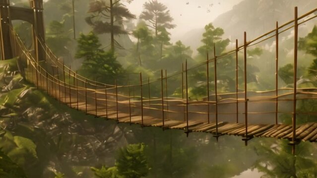 old suspension bridge video