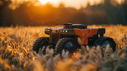 Generate an image showcasing the accuracy of robot arms in crop handling and management