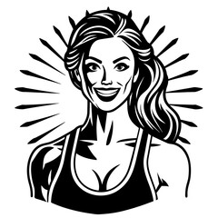 Fitness Gym Body Workout vector silhouette