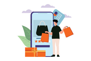 E Commerce Flat Illustration Design