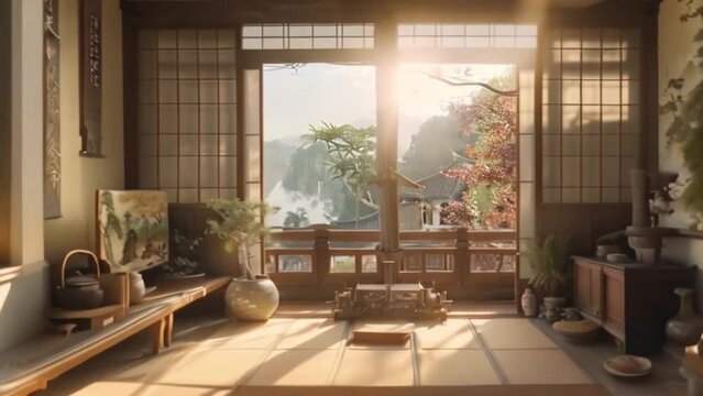 Japanese style family room video