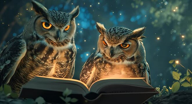 Owls attending a night school for astronomy