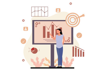 Business Management Flat Design Illustration