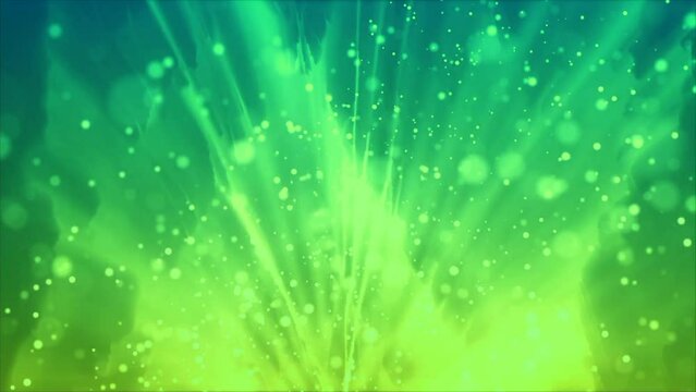 Green Lights lines And bubbles animation background 