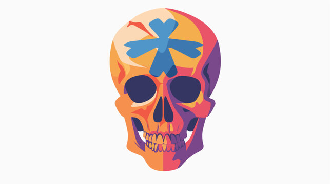 Cross skull radiation icon. Isometric of cross skull