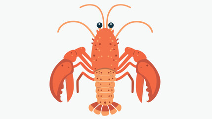 Cute cartoon flat cancer or lobster or crayfish icon