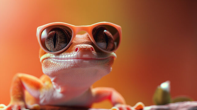 Welttag der Reptilien des Reptilslustiger Gecko farbenfroh isoliert Internationaler Tag 21. Oktober Generative AI