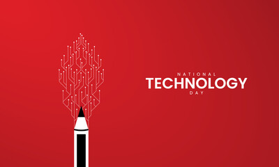 National Technology Day. Technology Day creative design for social media post. 3D Illustration