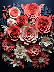 red and white roses background