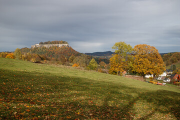 autumn view to the fortress of Koenigsstein - 771293241